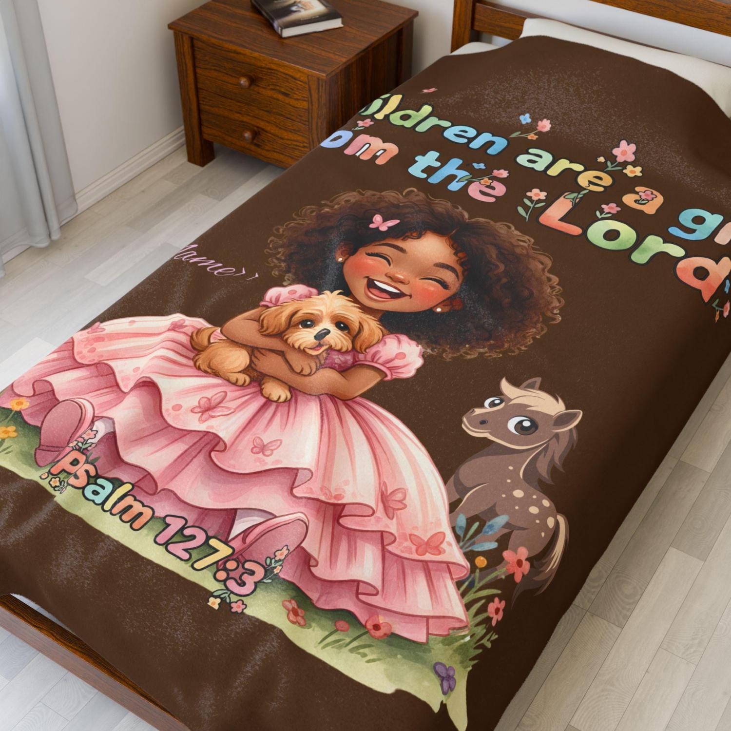 Custom - The Lord will protect you from all evil Velveteen Plush Blanket | Psalm 121:7 /