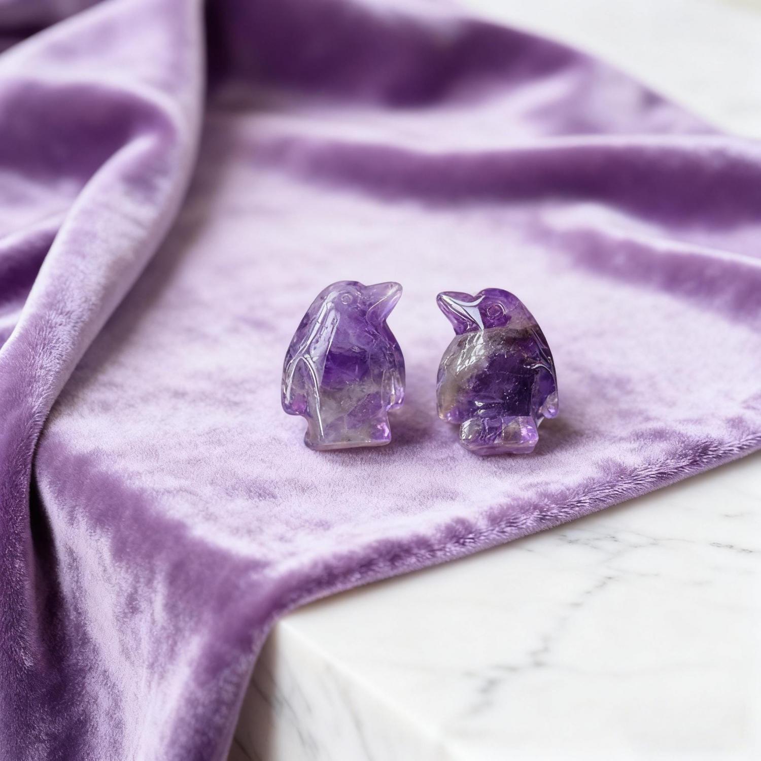 2 Cute Rose Quartz Penguins Penguin Gifts for Wife Husband Natural Genuine Crystal.Forever Love You're My Penguin Friendship Gift for herhim