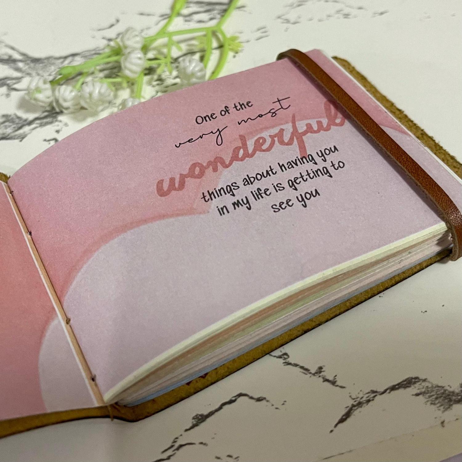 50 Fill-in-blank What I LOVE About You Leather Journal, Personalized Gift for Couple, Christmas Gifts for Husband, Boyfriend,Wife,Girlfriend