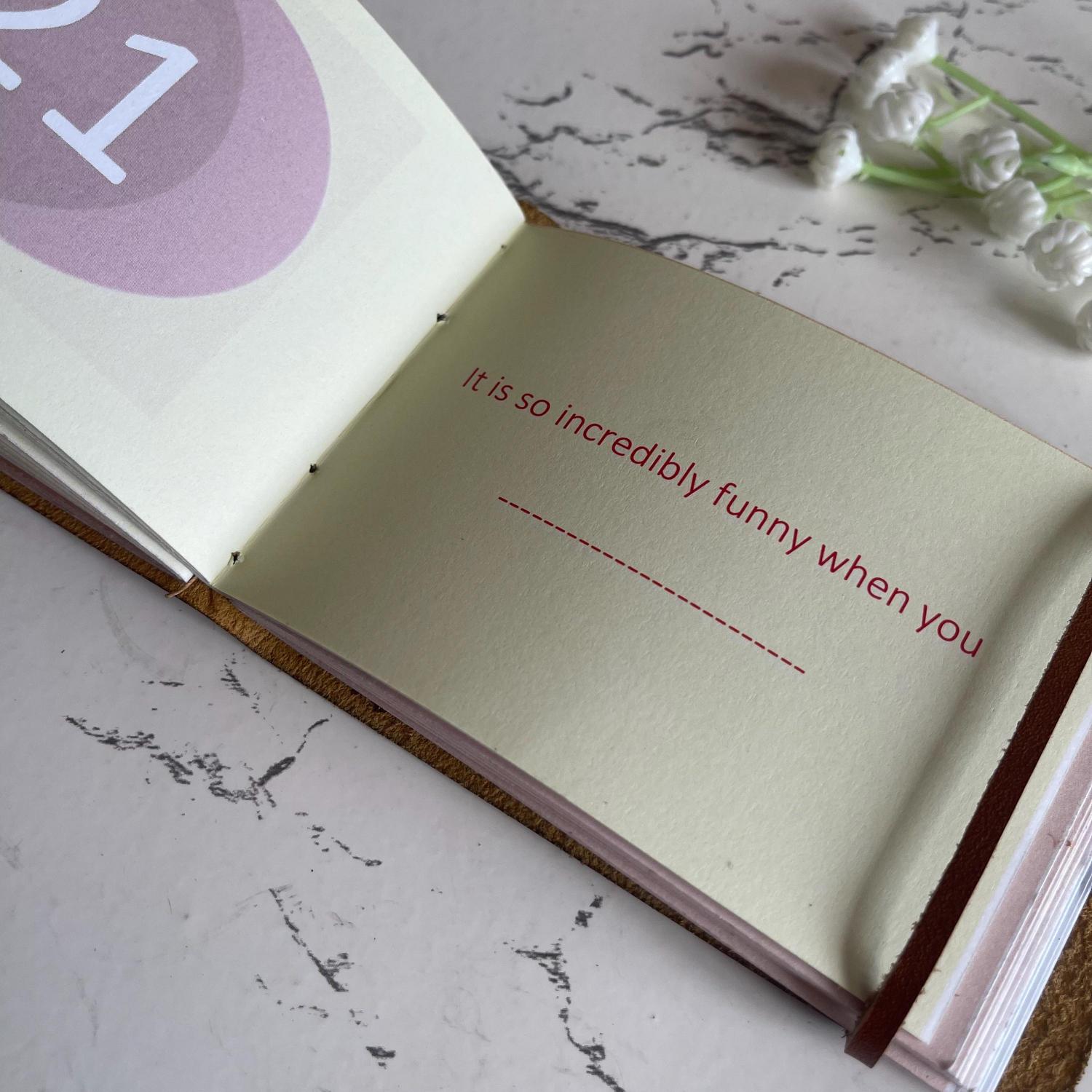 50 Fill-in-blank What I LOVE About You Leather Journal, Personalized Gift for Couple, Christmas Gifts for Husband, Boyfriend,Wife,Girlfriend