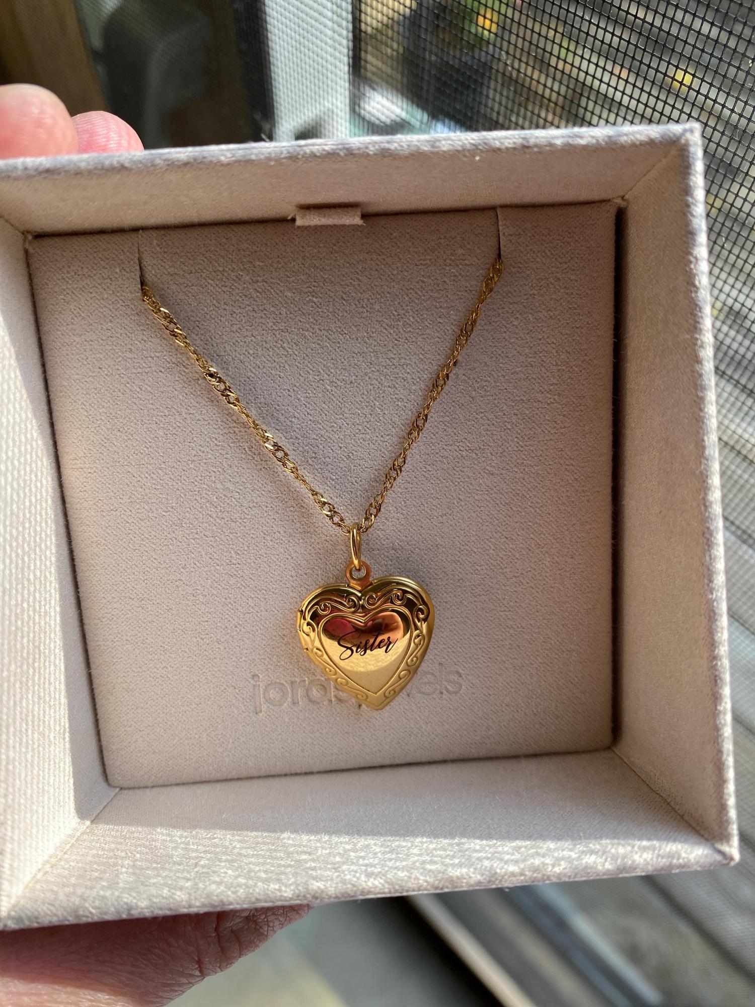 Heart Locket Necklace with Photo, Big Heart Locket, Vintage Locket Necklace, Sibling, Best Friend, Personalized gift for her, Perfect Gift