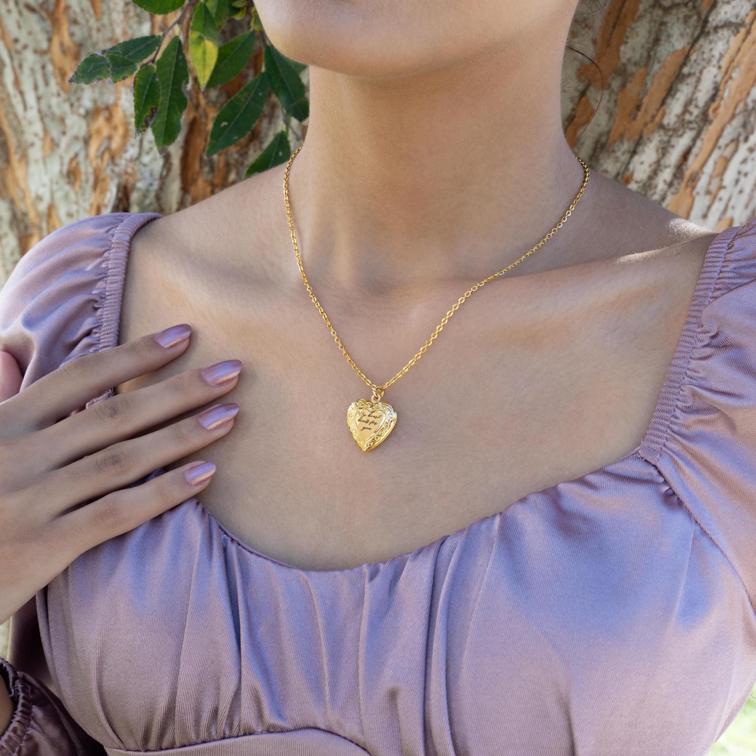 Heart Locket Necklace with Photo, Big Heart Locket, Vintage Locket Necklace, Sibling, Best Friend, Personalized gift for her, Perfect Gift