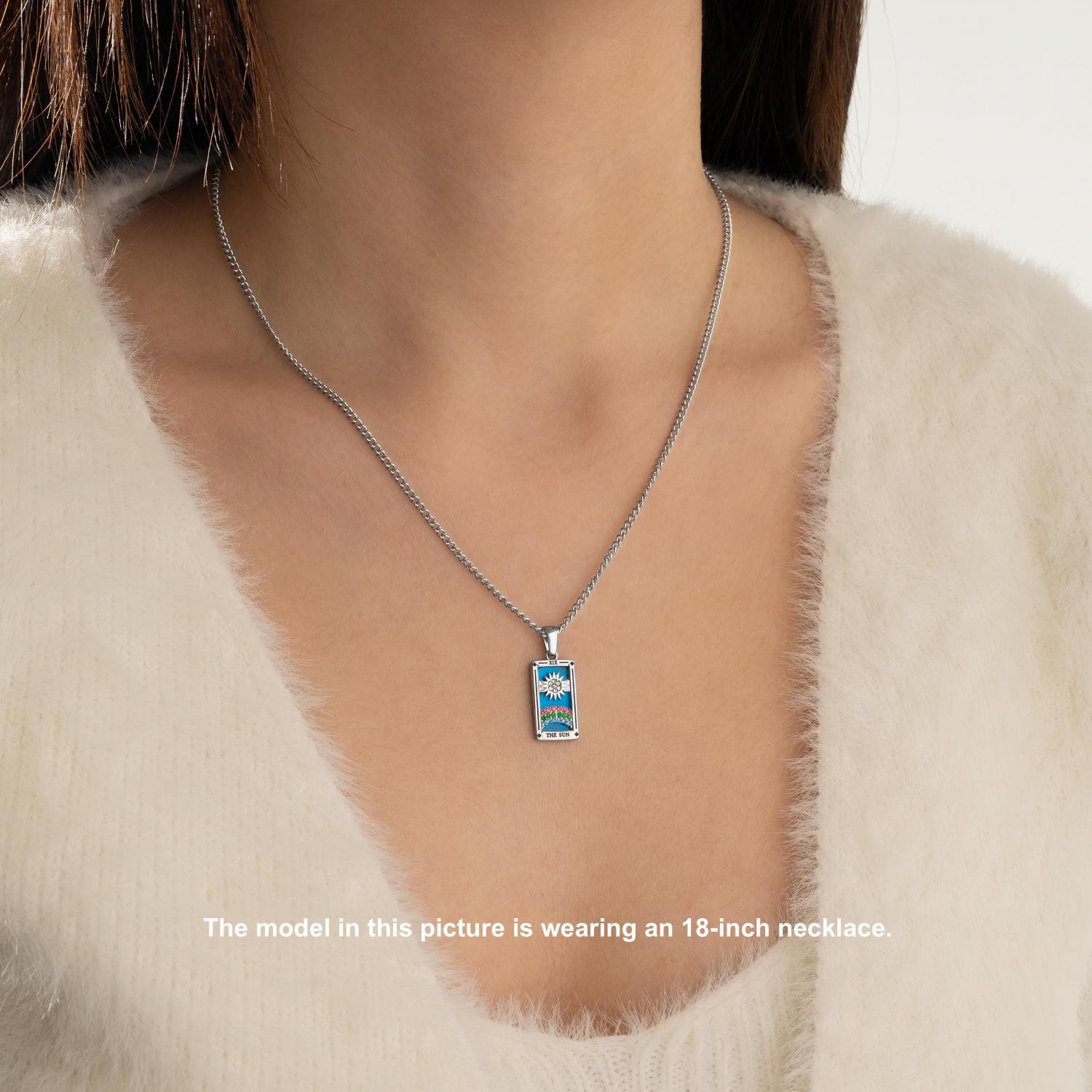 Tarot Card Necklace, Gold or Silver Tarot Pendant, Spiritual Jewelry, The Lovers, The Sun, Magician Gift, Witchy Necklace, Tarot Star Charm