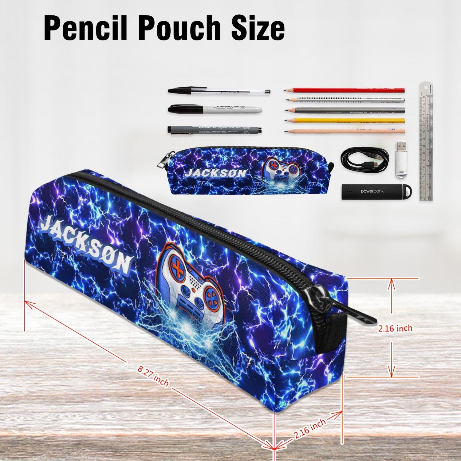 Personalized Gamer Boy Backpack: Custom Name School Bookbag