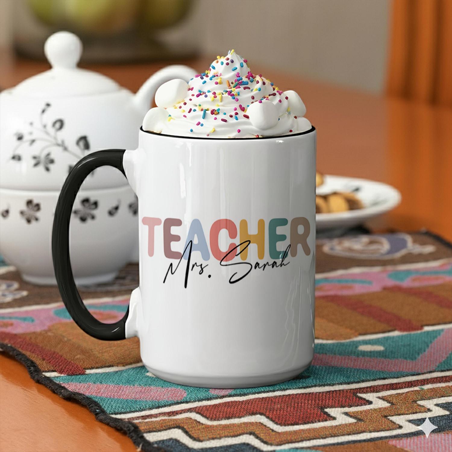 Custom Teacher Gift, Personalized Teacher Nutrition Mug, Teacher Appreciation Gift, Funny Coffee Cup for Teacher, End of Year Present