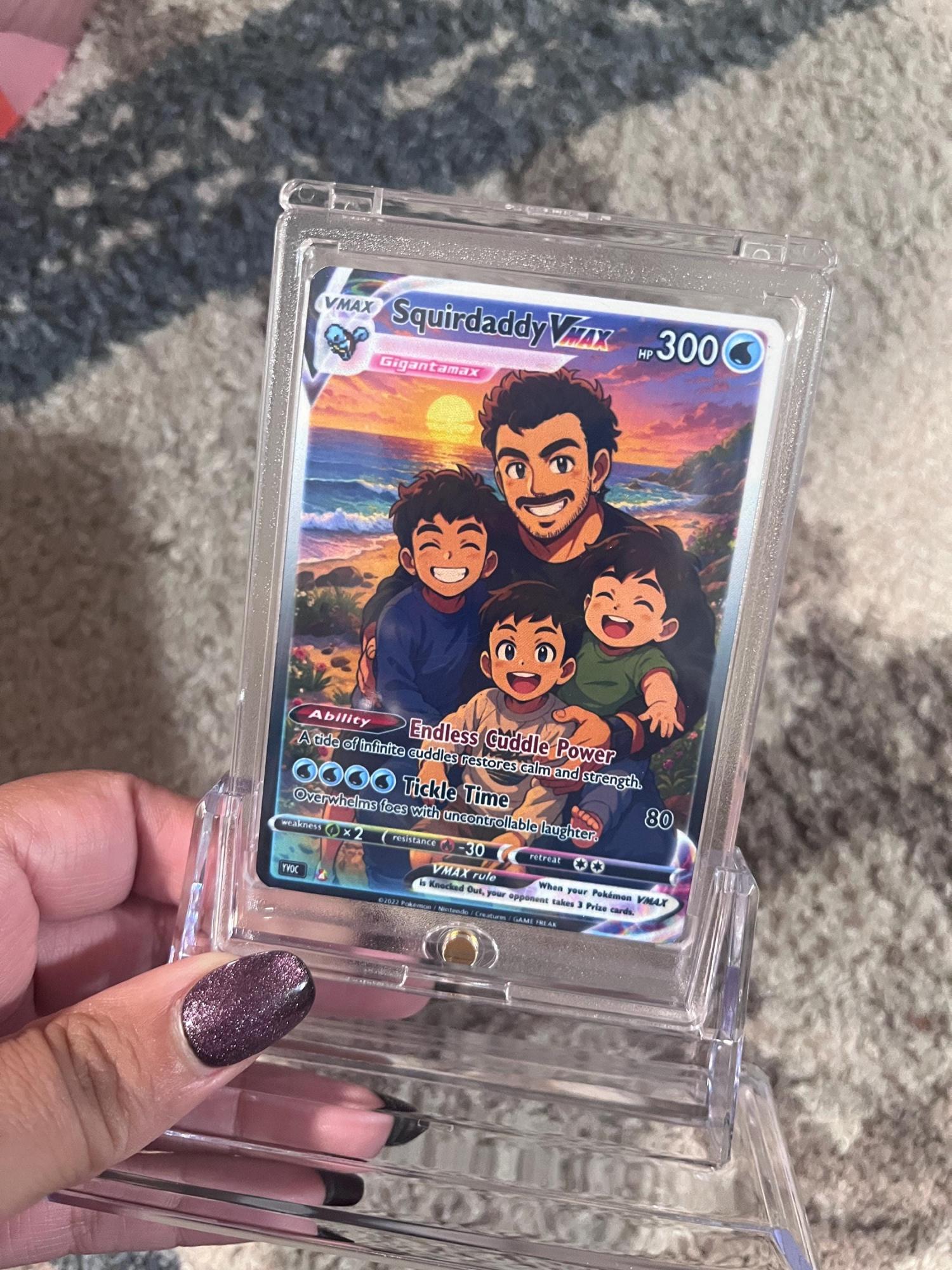 Custom Pokémon-Inspired Couple Keepsake Wedding & Anniversary Photo to Holo Card
