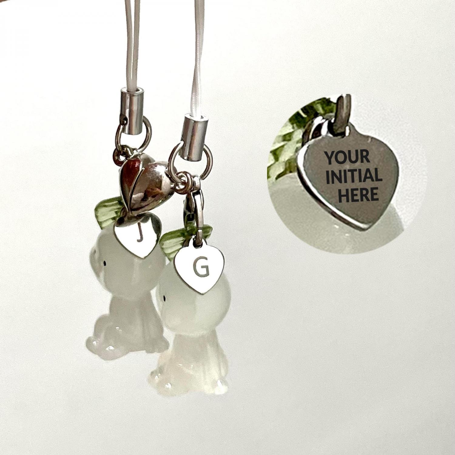 Custom Initial Magnetic Matching Man Keychain, Glow in the Dark Figure Duo Set, Cute Gifts for Best Friend, Him, Her, Boyfriend, Girlfriend