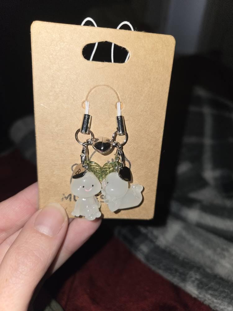 Custom Initial Magnetic Matching Man Keychain, Glow in the Dark Figure Duo Set, Cute Gifts for Best Friend, Him, Her, Boyfriend, Girlfriend
