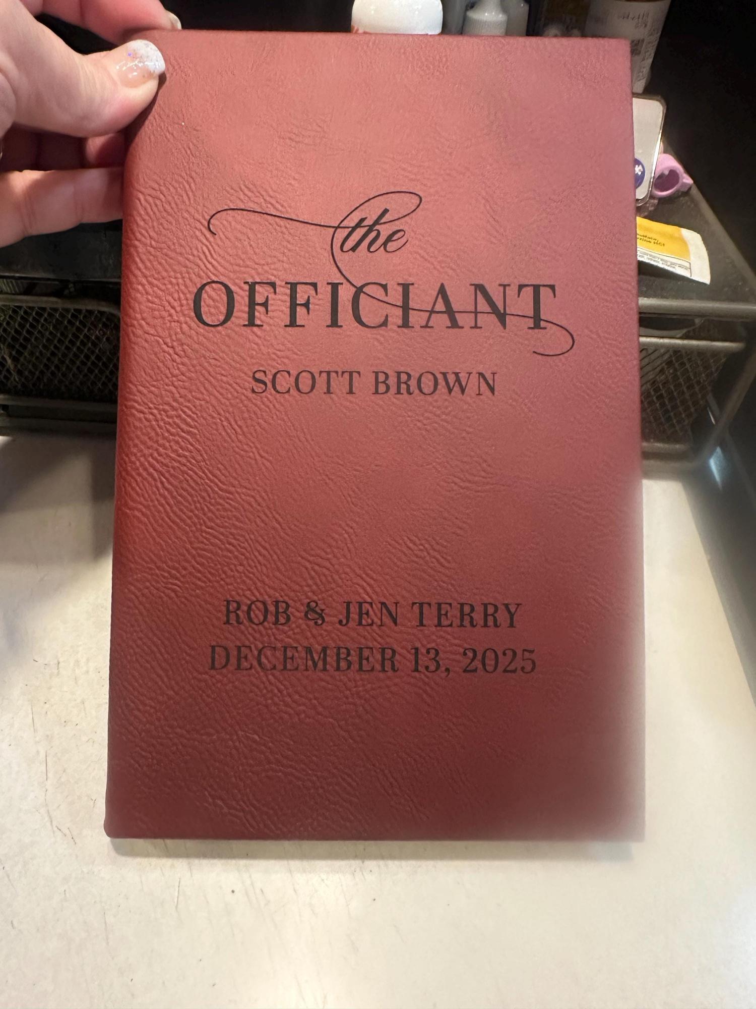 Custom Officiant Book for Wedding, Personalized Modern Minimalist Notebook Custom Journal Gift for Pastor Ministers Sermon Wedding