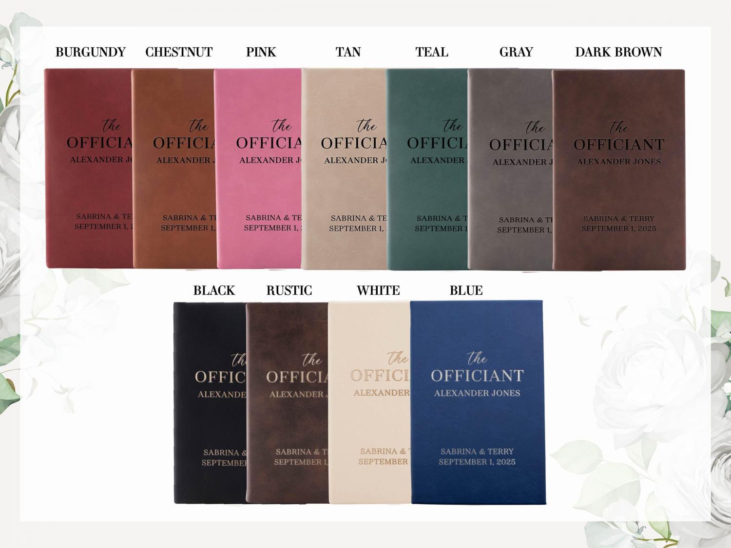 Custom Officiant Book for Wedding, Personalized Modern Minimalist Notebook Custom Journal Gift for Pastor Ministers Sermon Wedding