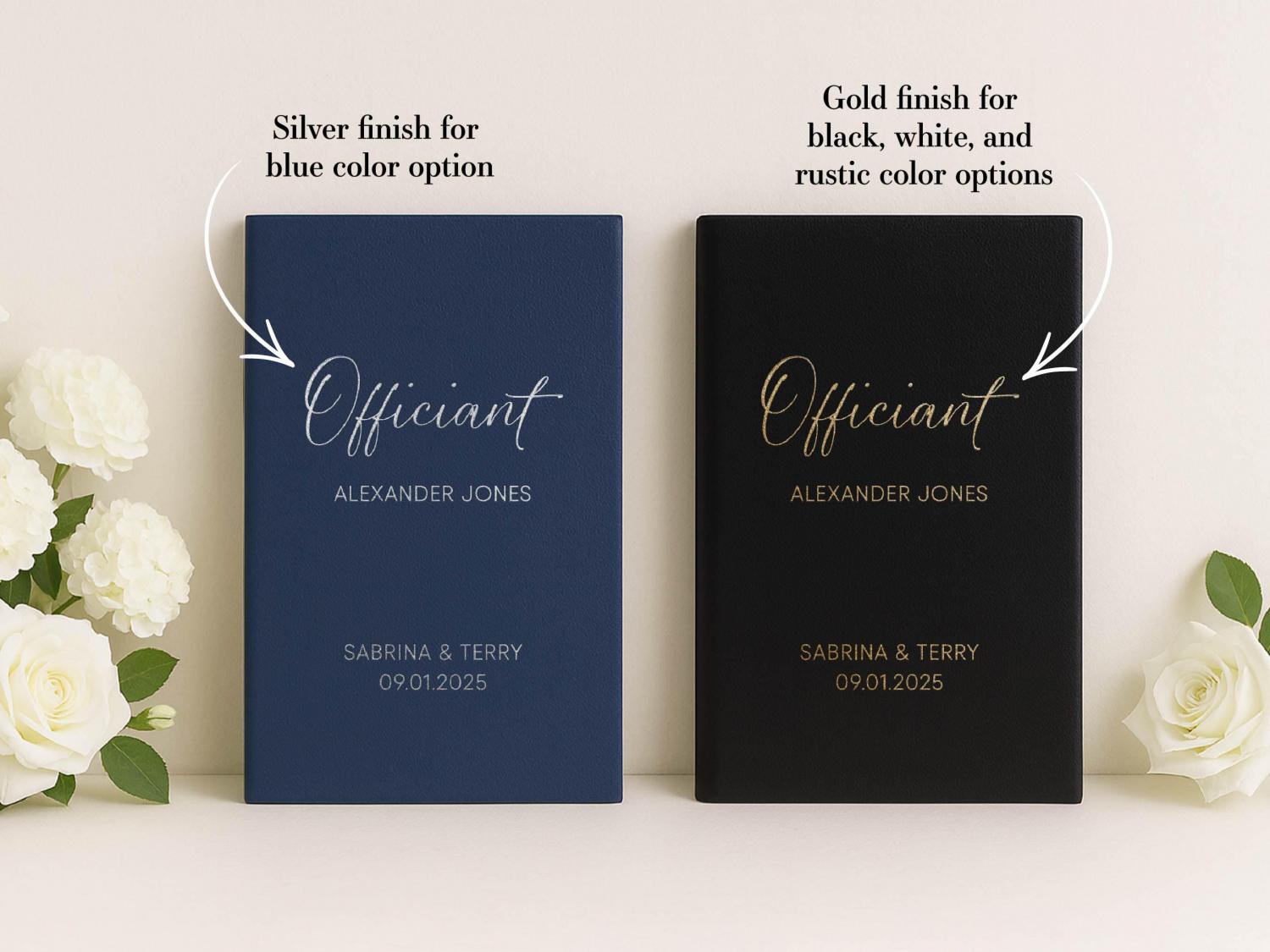 Custom Officiant Book for Wedding, Personalized Modern Minimalist Notebook Custom Journal Gift for Pastor Ministers Sermon Wedding