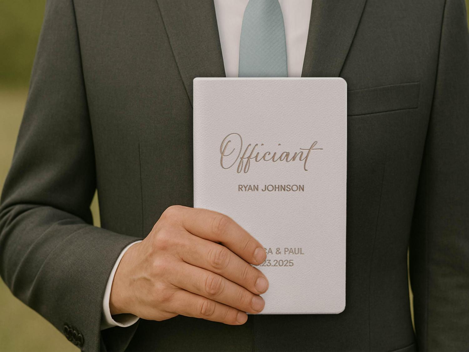 Custom Officiant Book for Wedding, Personalized Modern Minimalist Notebook Custom Journal Gift for Pastor Ministers Sermon Wedding
