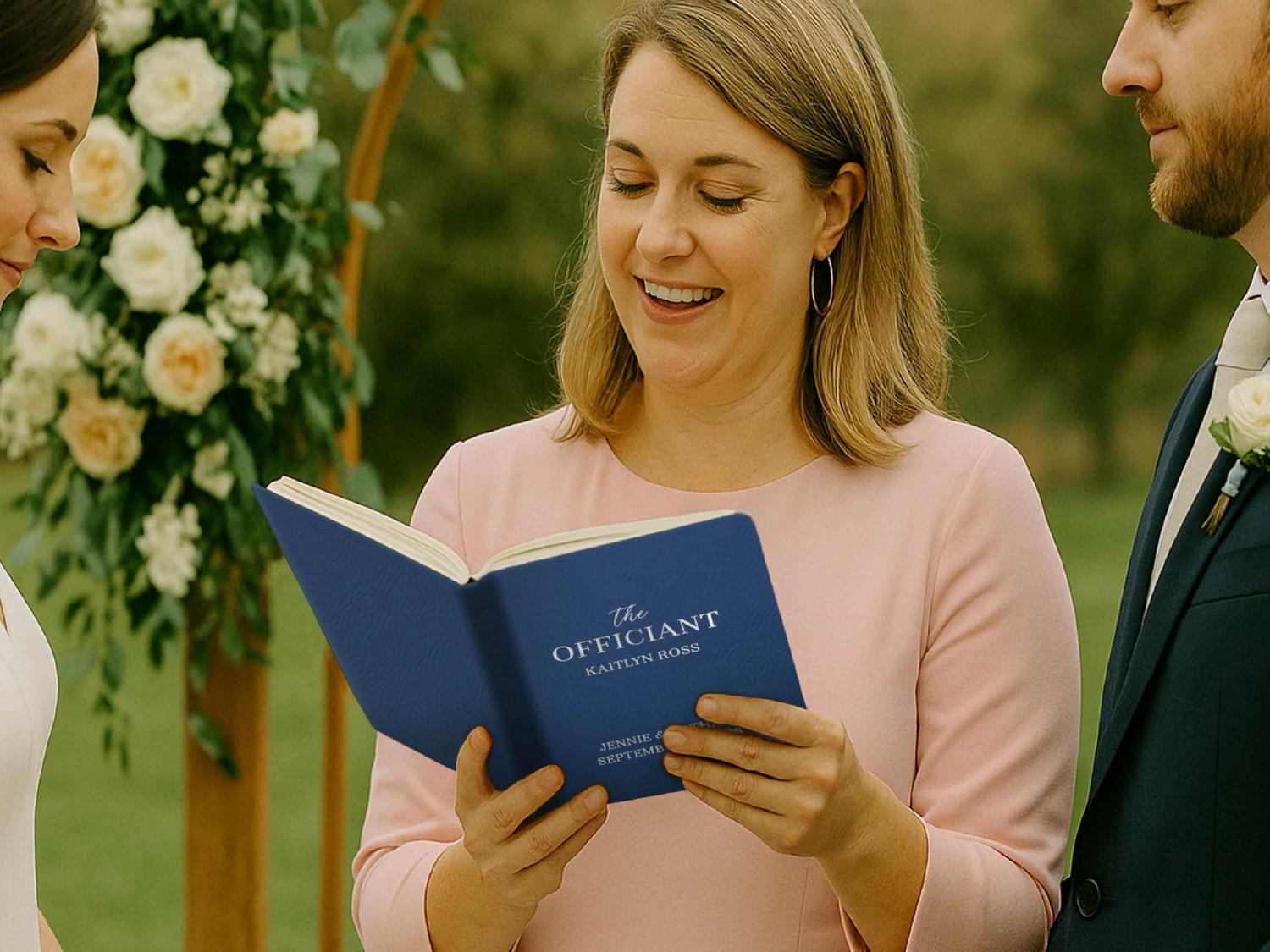 Custom Officiant Book for Wedding, Personalized Modern Minimalist Notebook Custom Journal Gift for Pastor Ministers Sermon Wedding