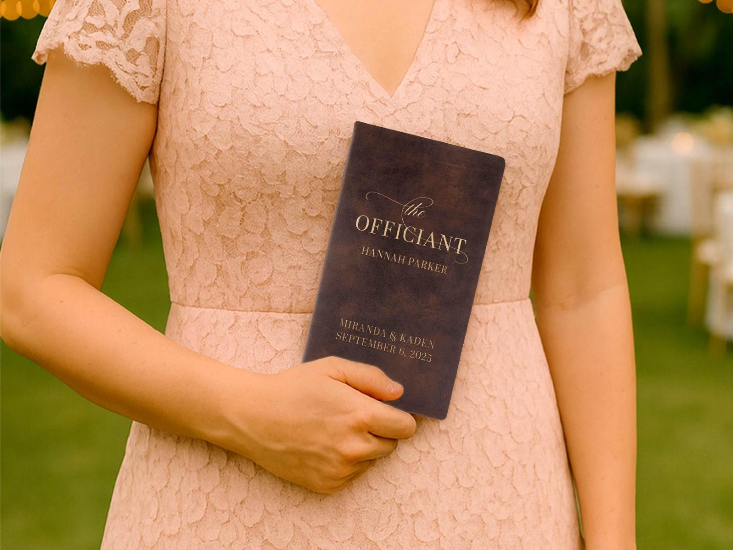 Custom Officiant Book for Wedding, Personalized Modern Minimalist Notebook Custom Journal Gift for Pastor Ministers Sermon Wedding