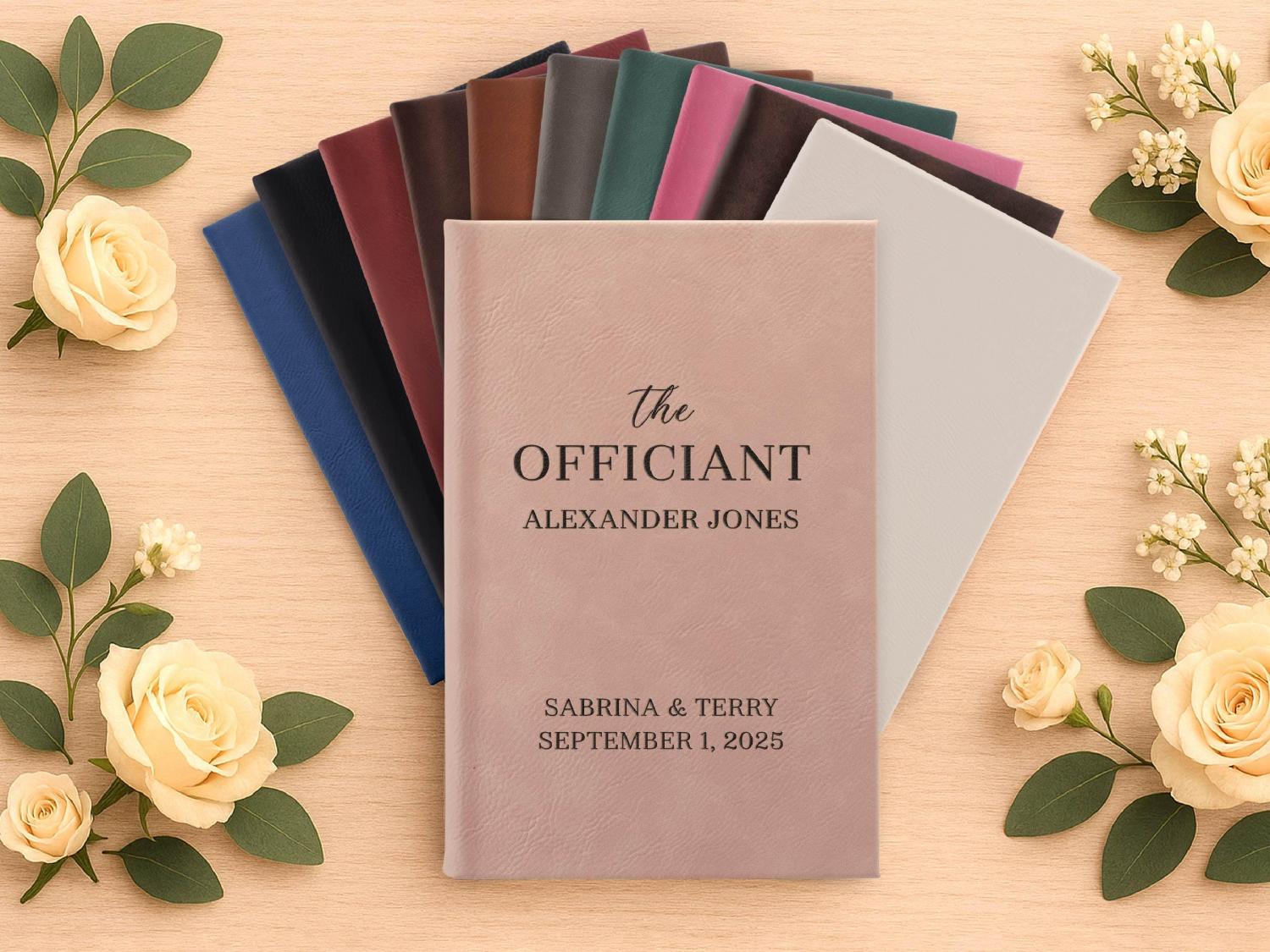 Custom Officiant Book for Wedding, Personalized Modern Minimalist Notebook Custom Journal Gift for Pastor Ministers Sermon Wedding