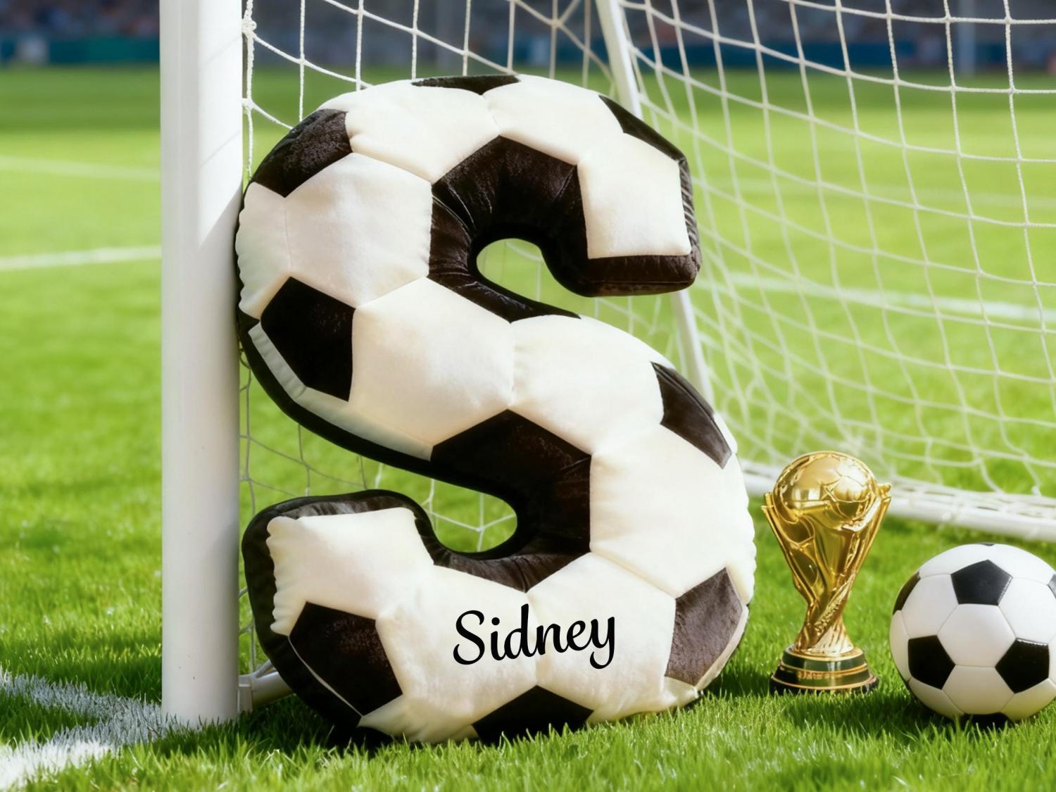 Personalized Soccer Letter Pillow,Custom Initial Pillow with name,Football Lover Player Fans Gift,2026 World Cup Gift for Soccer Players