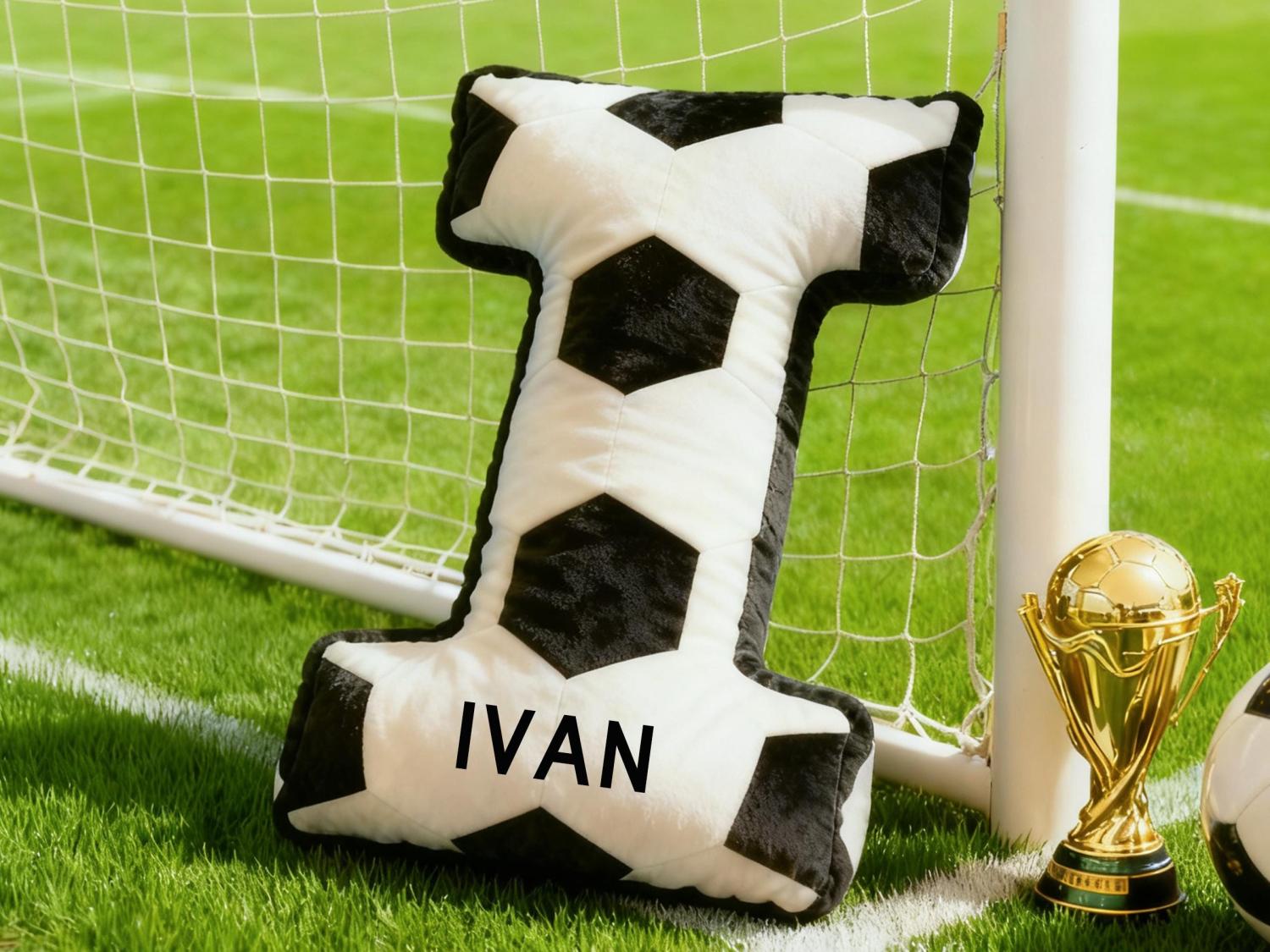 Personalized Soccer Letter Pillow,Custom Initial Pillow with name,Football Lover Player Fans Gift,2026 World Cup Gift for Soccer Players