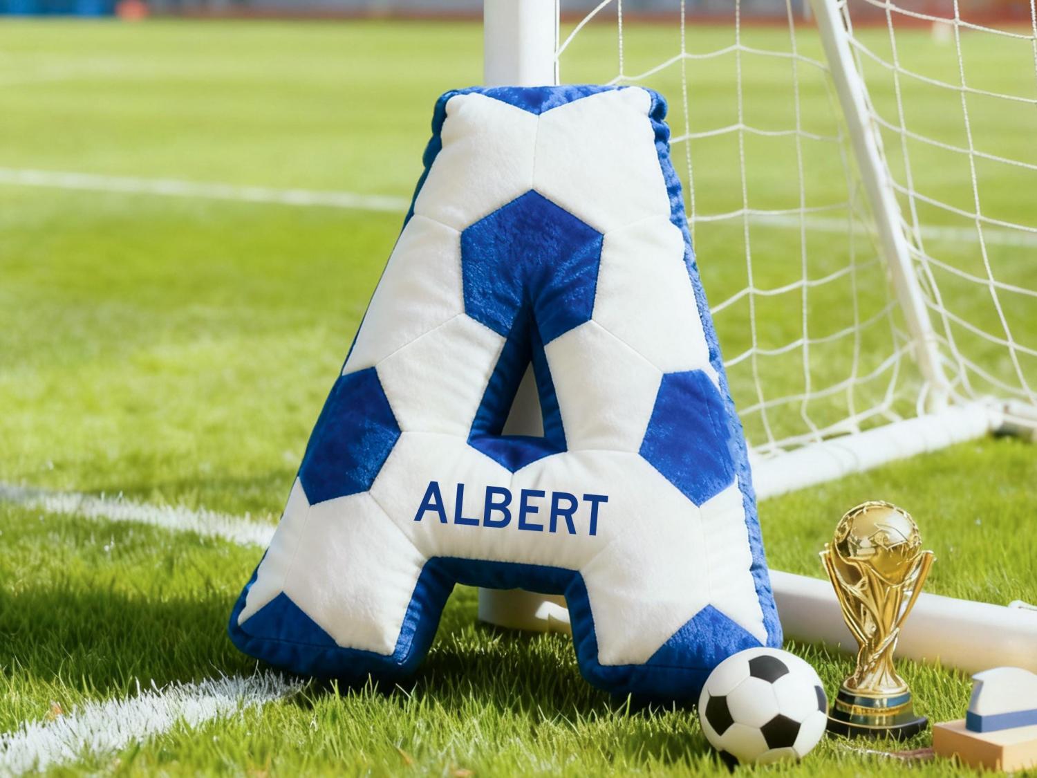 Personalized Soccer Letter Pillow,Custom Initial Pillow with name,Football Lover Player Fans Gift,2026 World Cup Gift for Soccer Players