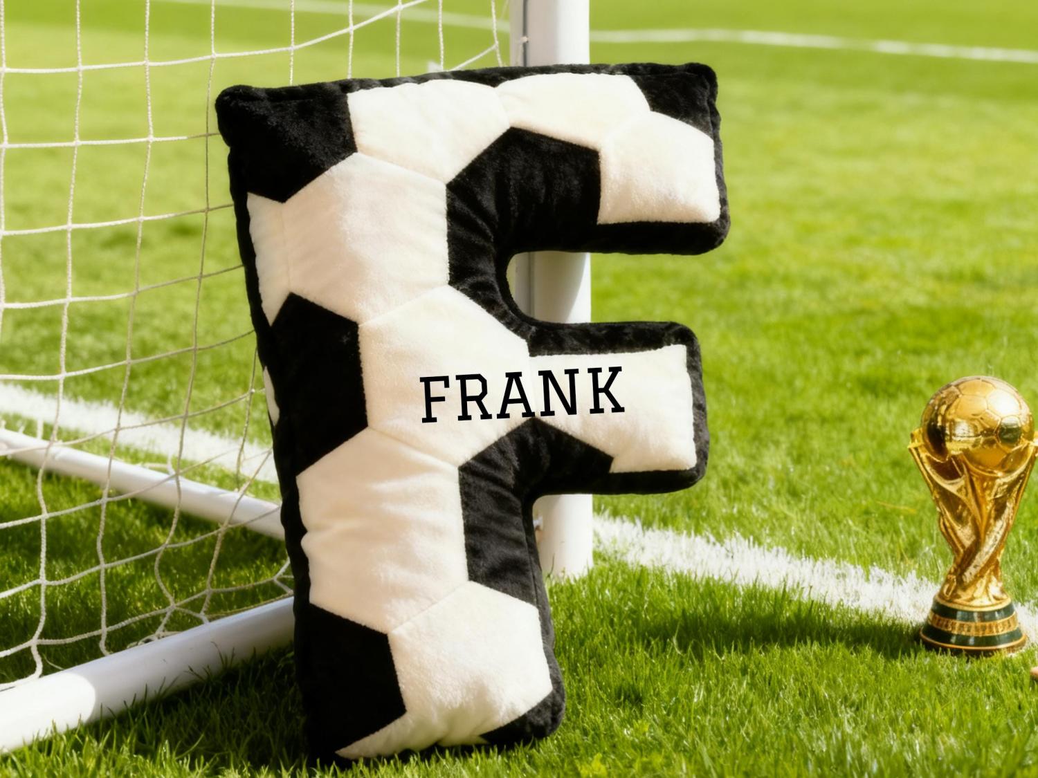 Personalized Soccer Letter Pillow,Custom Initial Pillow with name,Football Lover Player Fans Gift,2026 World Cup Gift for Soccer Players