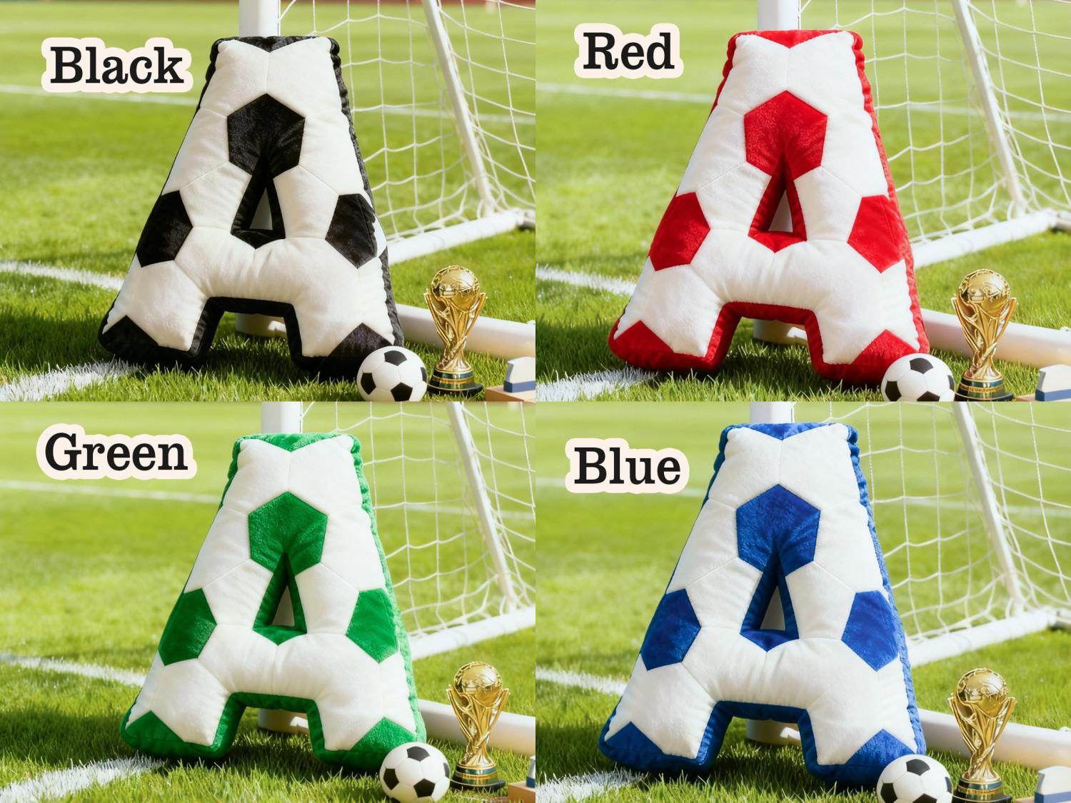 Personalized Soccer Letter Pillow,Custom Initial Pillow with name,Football Lover Player Fans Gift,2026 World Cup Gift for Soccer Players