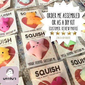 Squish Valentine Cards for Kids | Non Candy Classroom Valentines with Squishy Toy | Cute School Valentines | 4 Year Best Seller