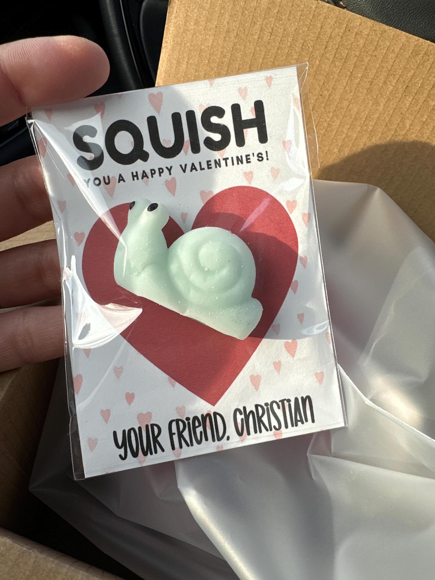 Squish Valentine Cards for Kids | Non Candy Classroom Valentines with Squishy Toy | Cute School Valentines | 4 Year Best Seller