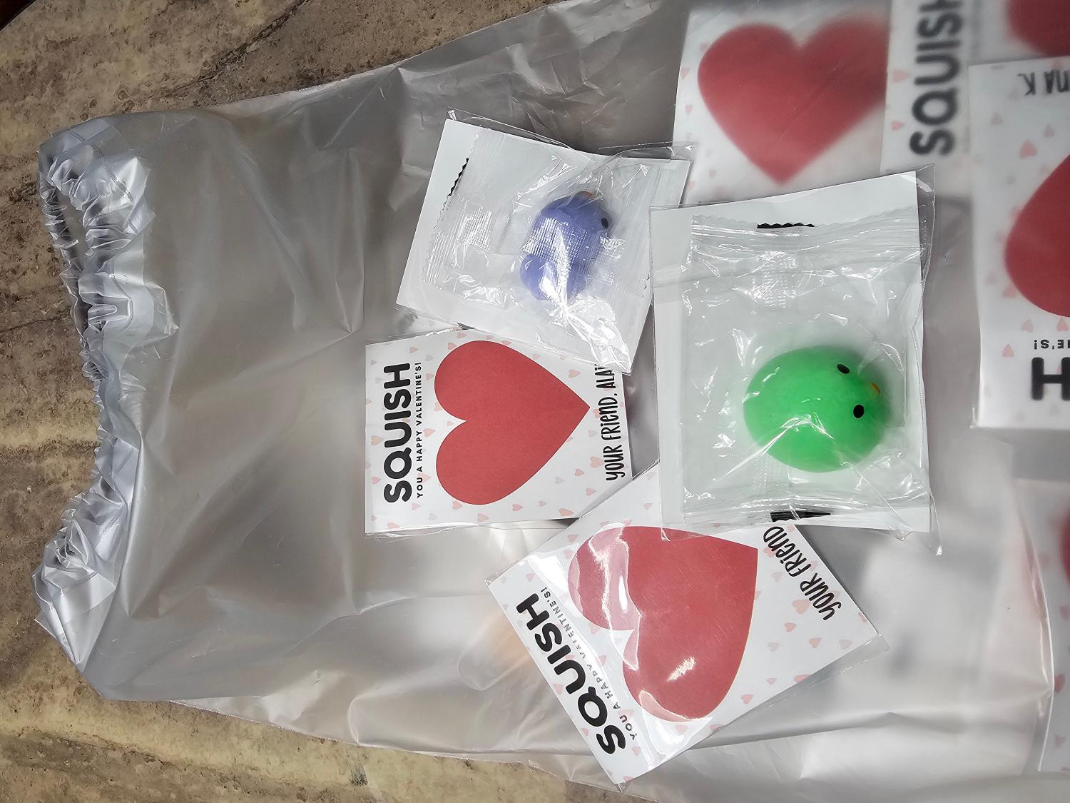 Squish Valentine Cards for Kids | Non Candy Classroom Valentines with Squishy Toy | Cute School Valentines | 4 Year Best Seller