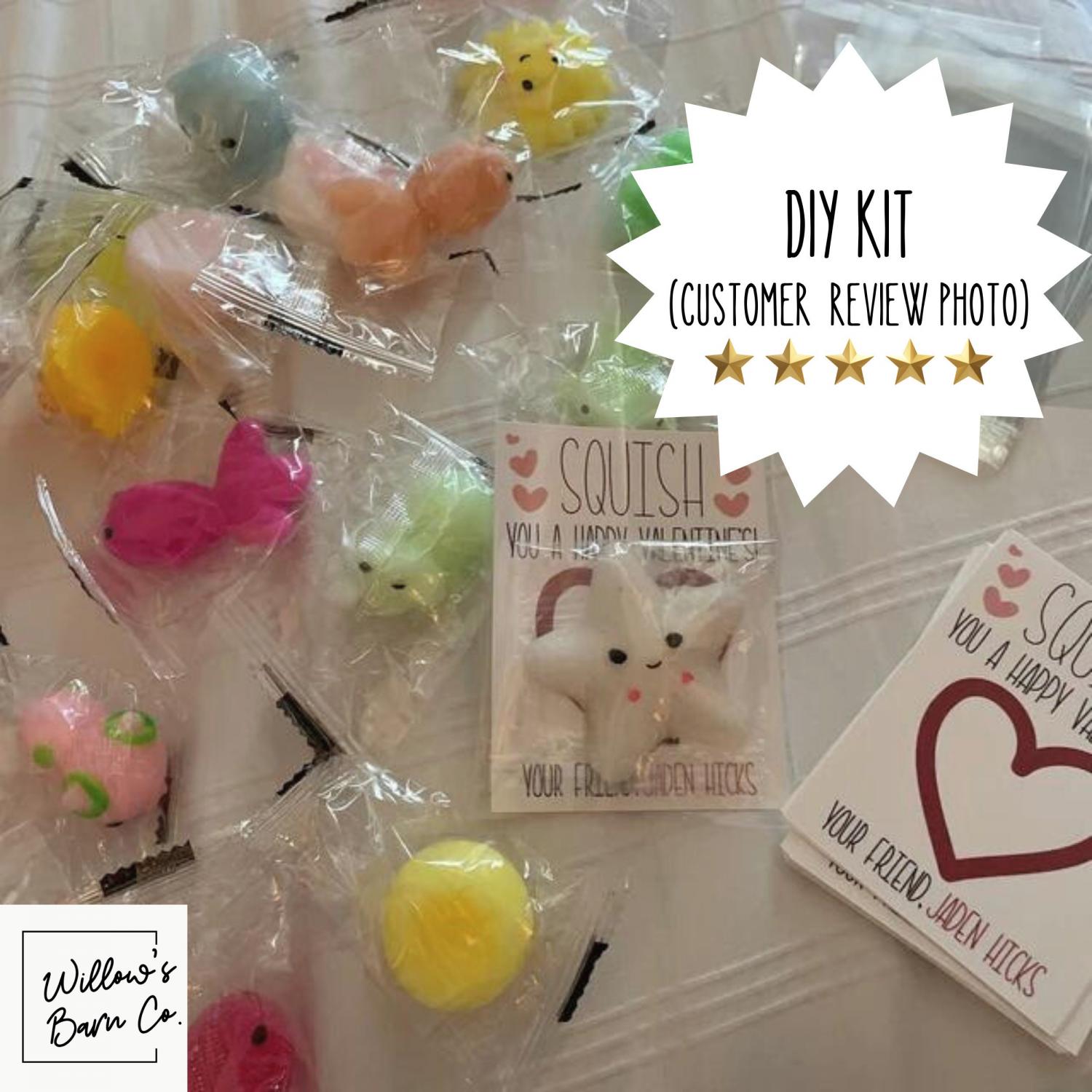 Squish Valentine Cards for Kids | Non Candy Classroom Valentines with Squishy Toy | Cute School Valentines | 4 Year Best Seller