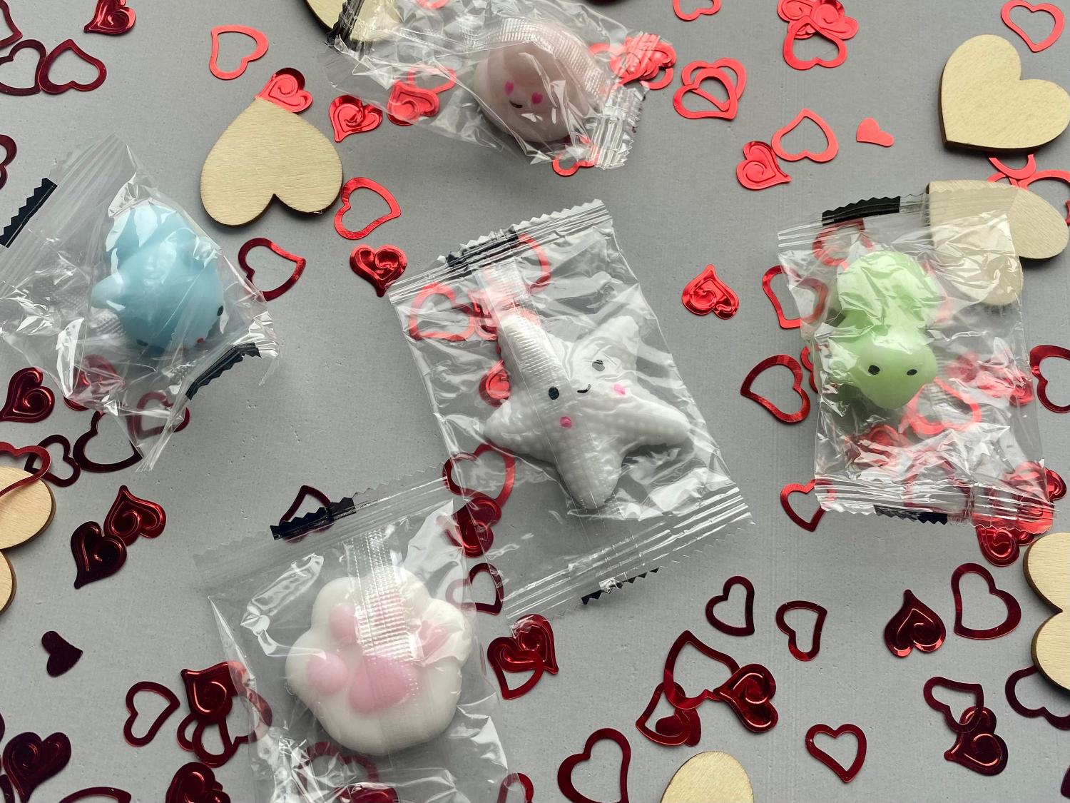 Squish Valentine Cards for Kids | Non Candy Classroom Valentines with Squishy Toy | Cute School Valentines | 4 Year Best Seller