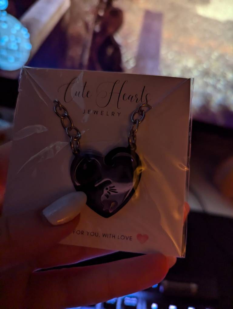 Matching Couples Cat Necklace or Keychain Set, Best Friends, Kitty, Animal Lovers, Kitten, Gift for Boyfriend Girlfriend, Anniversary