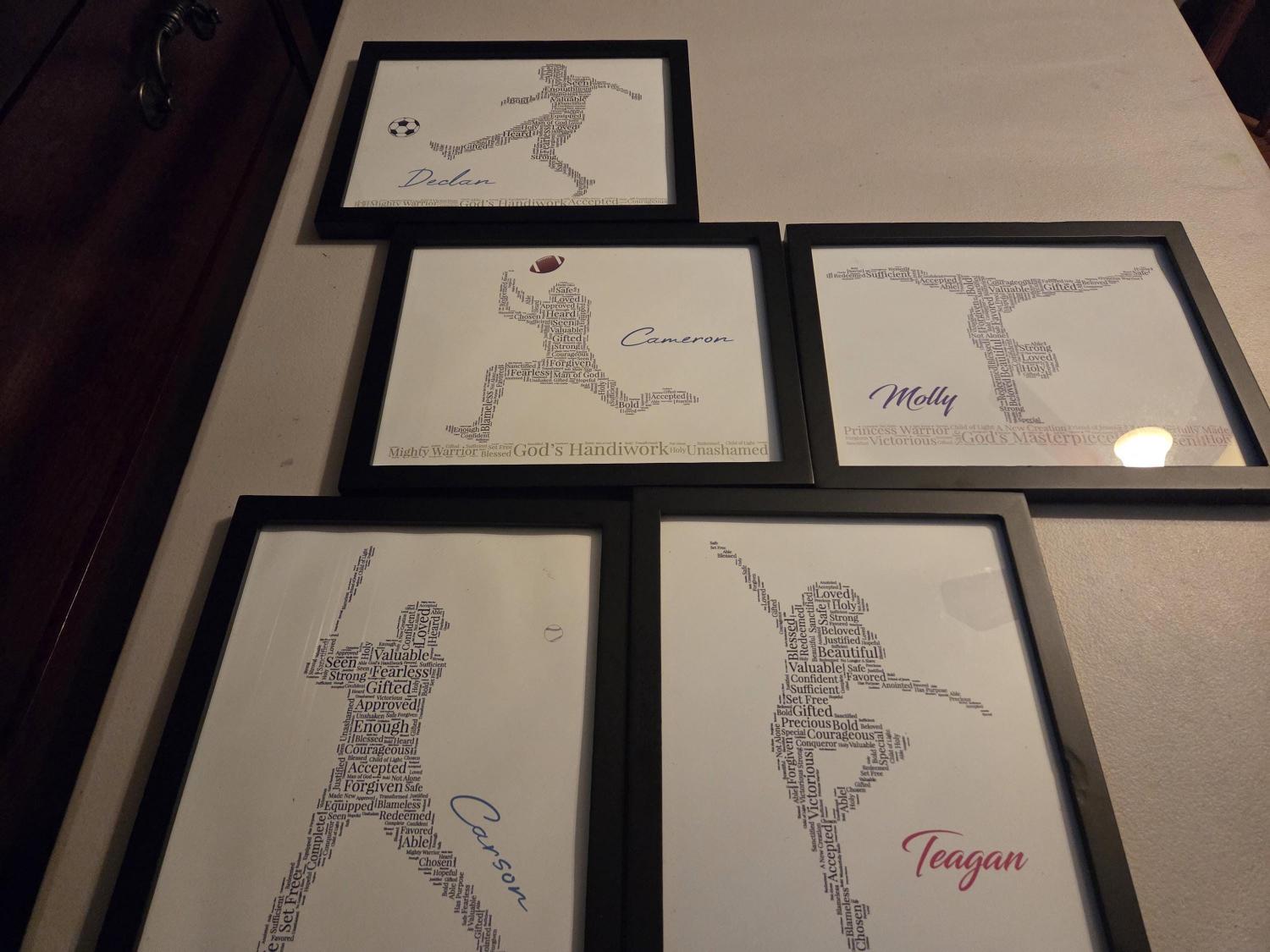 Personalized Football Word Art, Religious Sports Wall Art, Football Player Print, Custom Football Player Gift, Christian Athlete Artwork