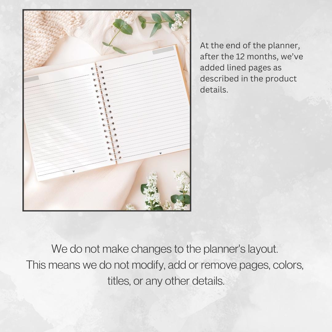 2026 Start Any Month 12 Months Personalized Monthly Planner with Lined Pages - Girl Boss Planner - Budget Planner -  2026  Dated Calendar