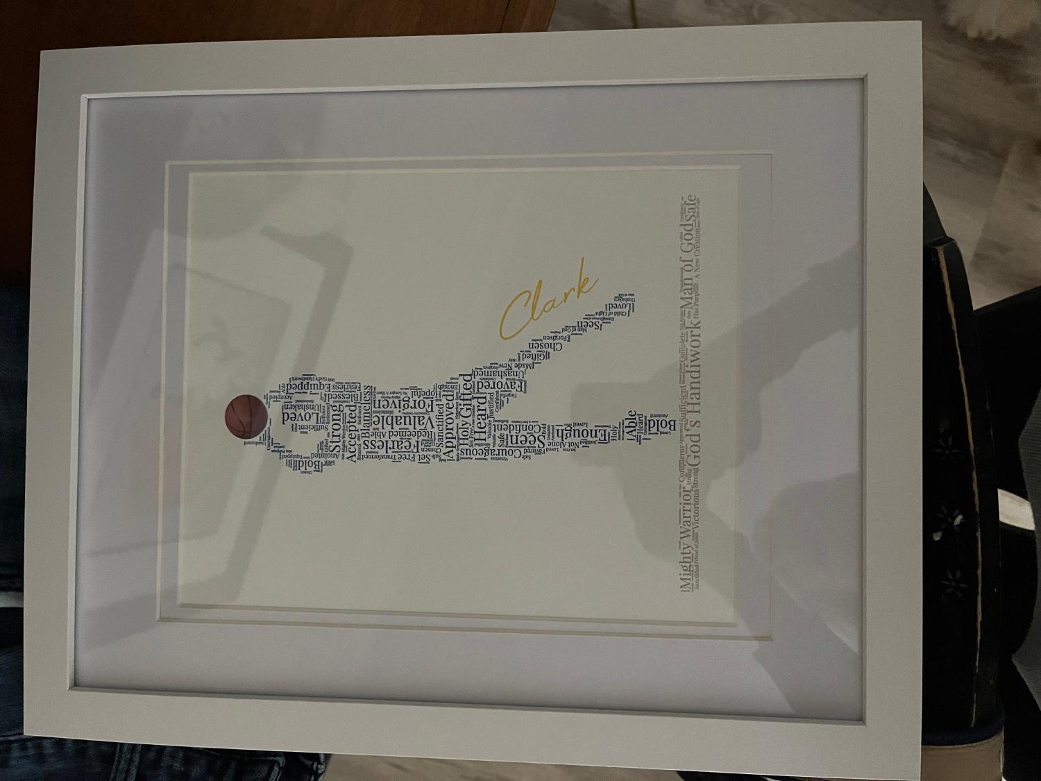 Male Basketball Player Word Art, Personalized Christian Athlete Sign, Inspirational Sports Wall Art, Basketball Player Gift