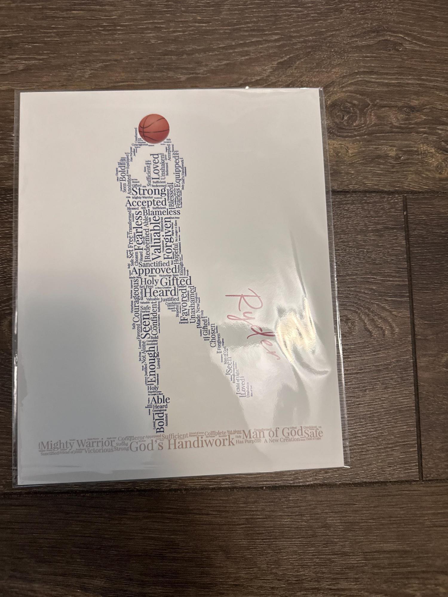 Male Basketball Player Word Art, Personalized Christian Athlete Sign, Inspirational Sports Wall Art, Basketball Player Gift