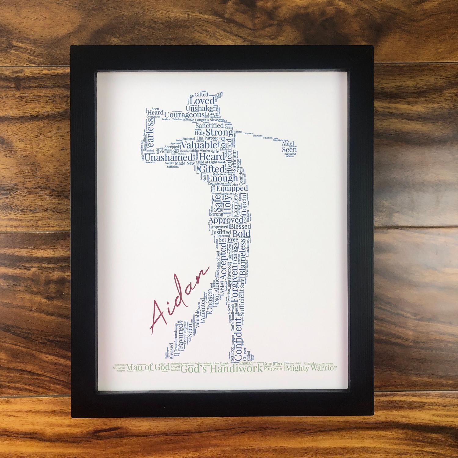 Personalized Golfer Word Art, Christian Athlete Sign, Inspirational Sports Wall Art, Custom Golfer Gift, Words of Affirmation