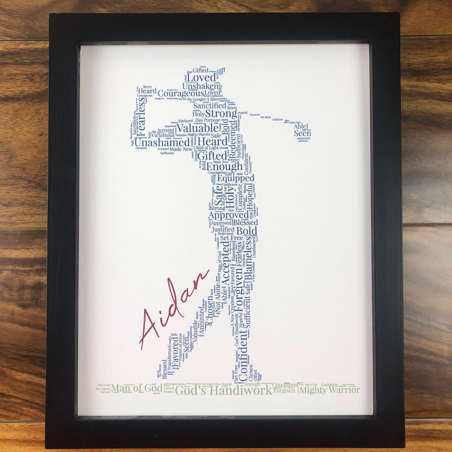 Personalized Golfer Word Art, Christian Athlete Sign, Inspirational Sports Wall Art, Custom Golfer Gift, Words of Affirmation