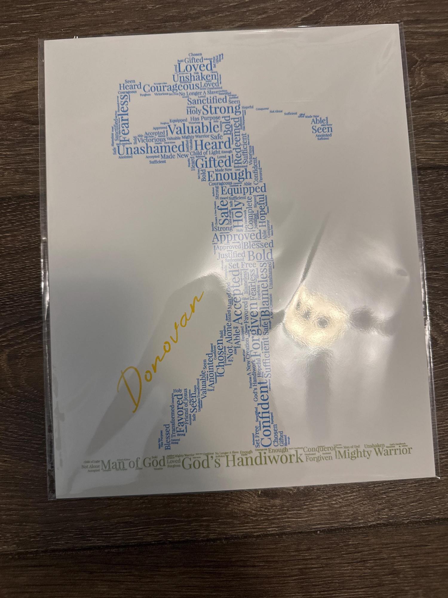 Personalized Golfer Word Art, Christian Athlete Sign, Inspirational Sports Wall Art, Custom Golfer Gift, Words of Affirmation