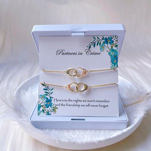 Partners in Crime Wish Adjustable Bracelet, Handcuff Bracelet, BFF, Bff gift, Best Friend Gift, Friendship Bracelet and Necklace