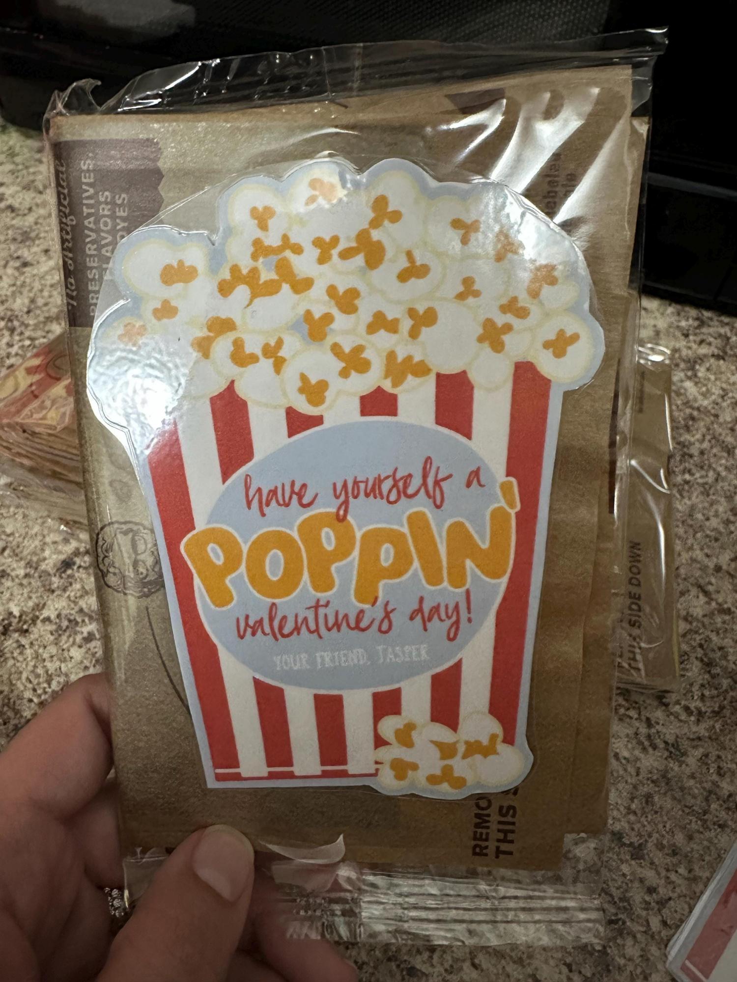 Popcorn Valentine Printable, Unique Valentine Sticker, Mini Popcorn Bag Valentine Cutout, Poppin' Valentine Card, Classroom Valentine, Kids