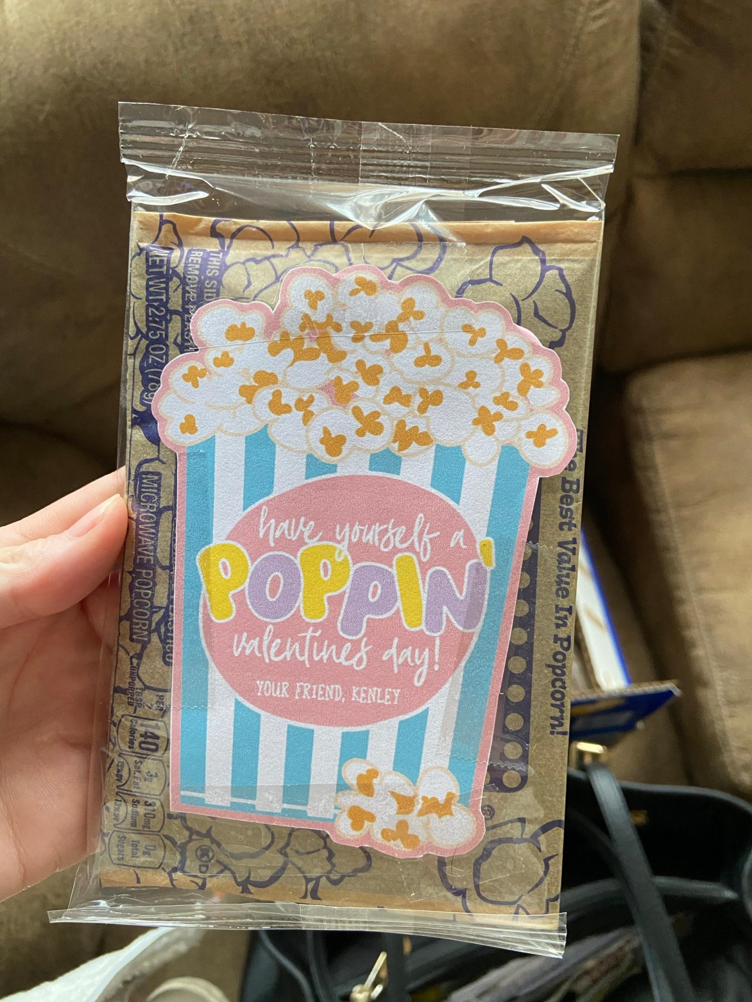 Popcorn Valentine Printable, Unique Valentine Sticker, Mini Popcorn Bag Valentine Cutout, Poppin' Valentine Card, Classroom Valentine, Kids