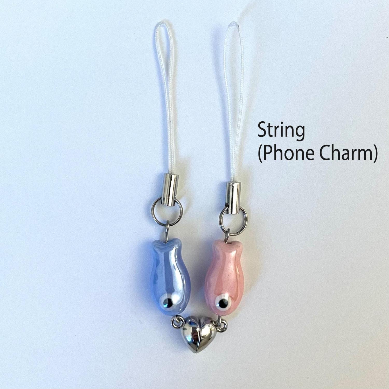 Magnetic Matching Fish Keychain, Set Ceramic Green Phone Bag Charm, Cute Gifts for Best Friend, Him, Boyfriend, Girlfriend, Sister, Duos