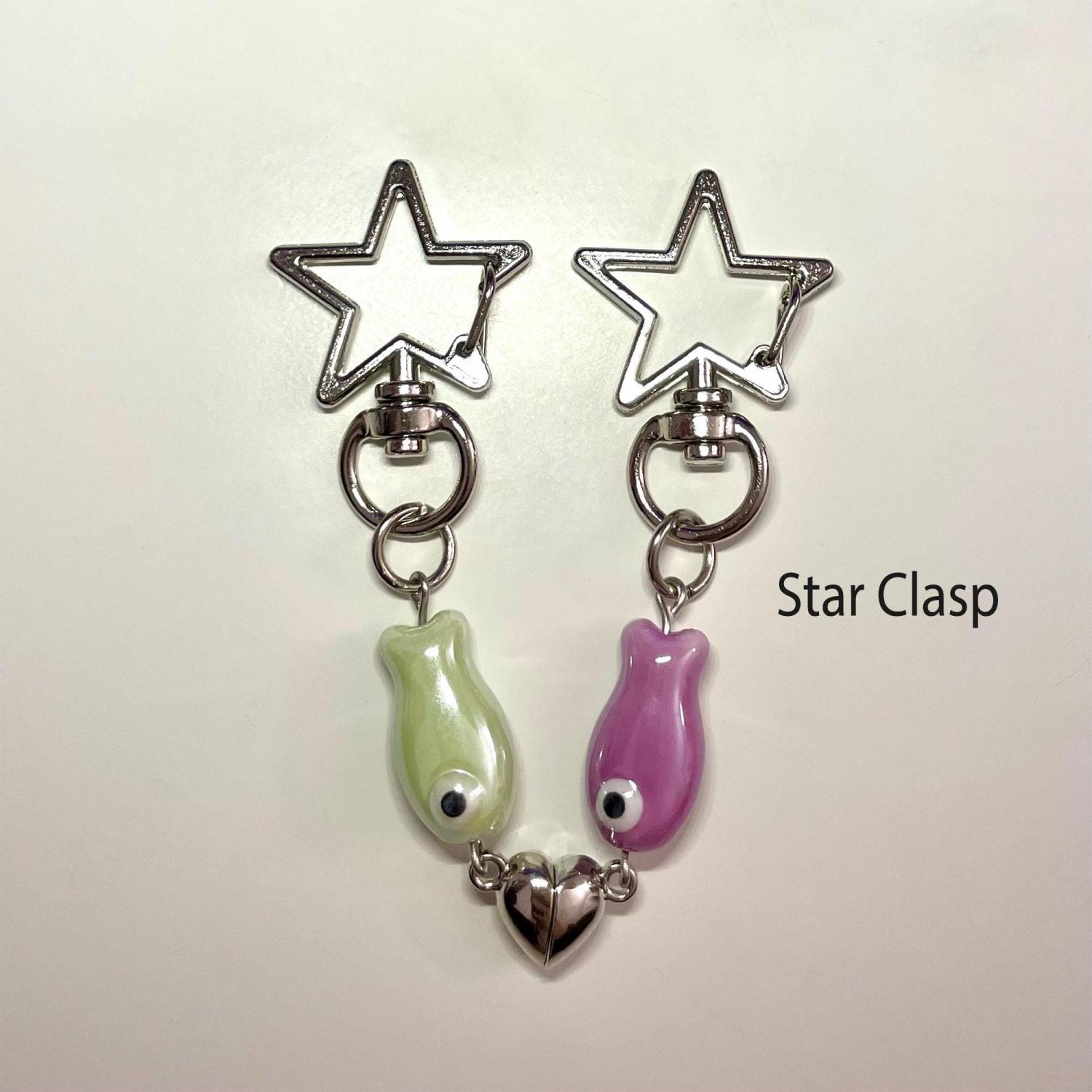 Magnetic Matching Fish Keychain, Set Ceramic Green Phone Bag Charm, Cute Gifts for Best Friend, Him, Boyfriend, Girlfriend, Sister, Duos