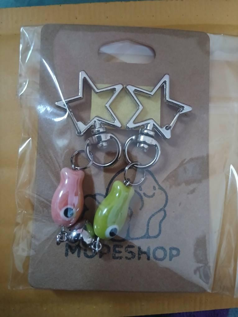 Magnetic Matching Fish Keychain, Set Ceramic Green Phone Bag Charm, Cute Gifts for Best Friend, Him, Boyfriend, Girlfriend, Sister, Duos