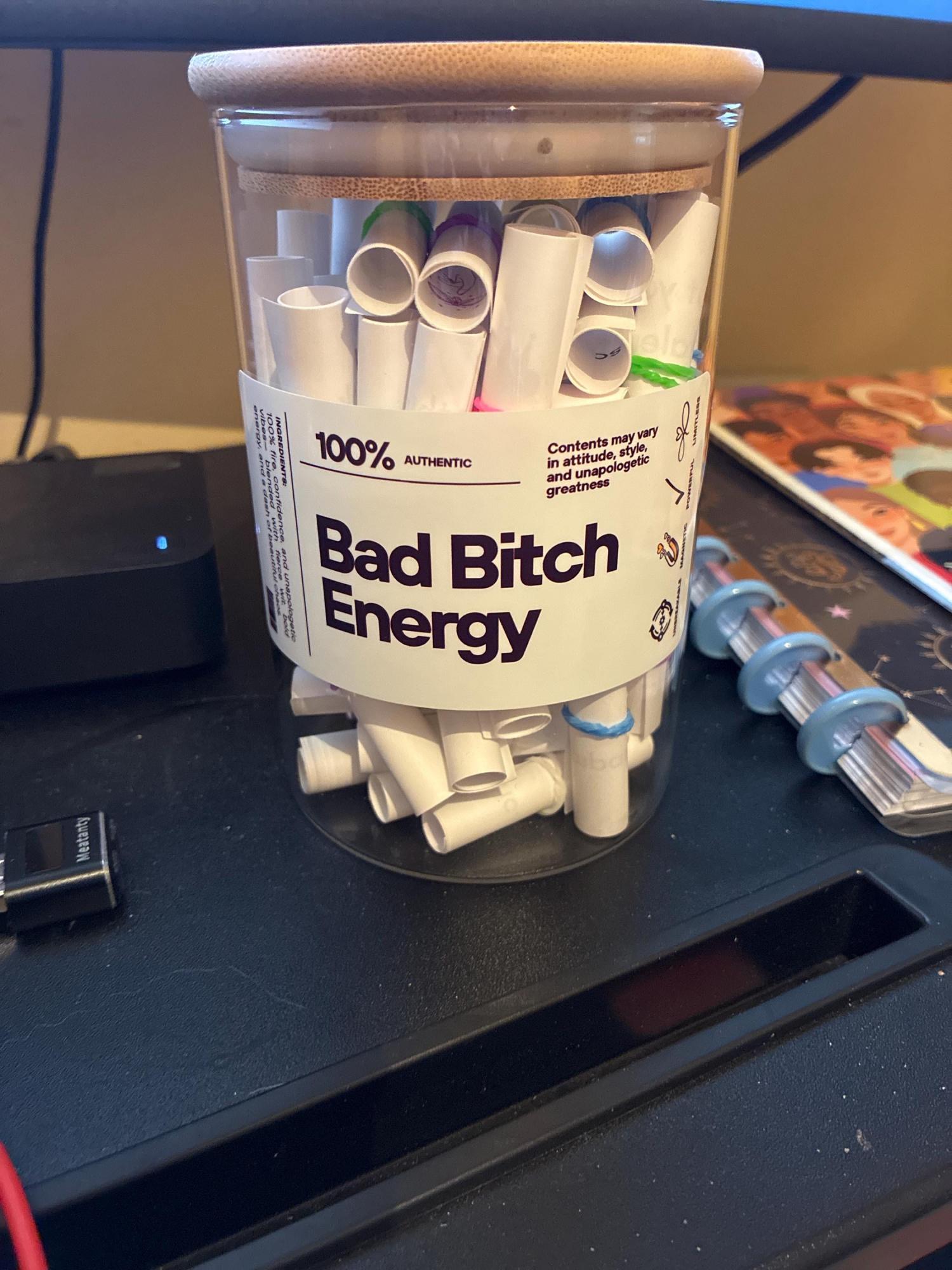 Bad Bitch Energy Jar-110 Positive Affirmations and Quotes to Empower Women, Daily Motivation,Inspire-Self-Care, Mental Health,Anxiety Relief