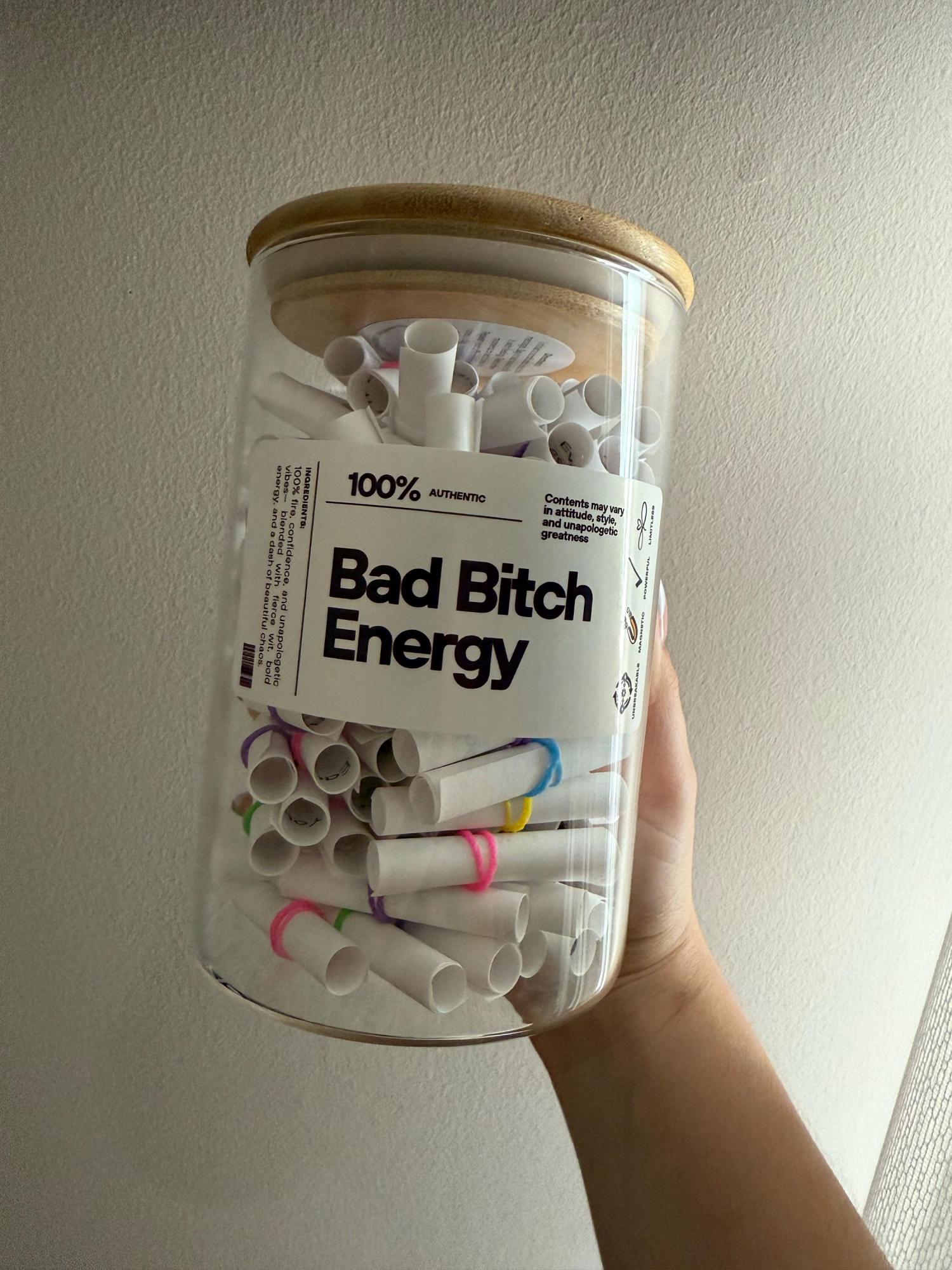 Bad Bitch Energy Jar-110 Positive Affirmations and Quotes to Empower Women, Daily Motivation,Inspire-Self-Care, Mental Health,Anxiety Relief