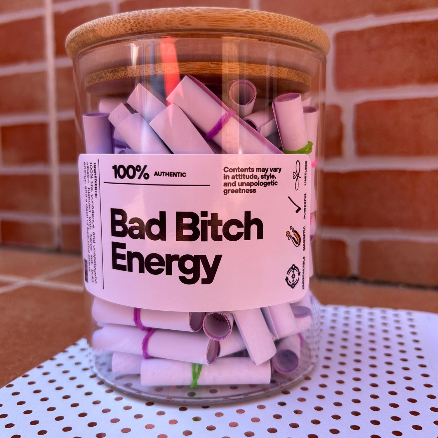 Bad Bitch Energy Jar-110 Positive Affirmations and Quotes to Empower Women, Daily Motivation,Inspire-Self-Care, Mental Health,Anxiety Relief