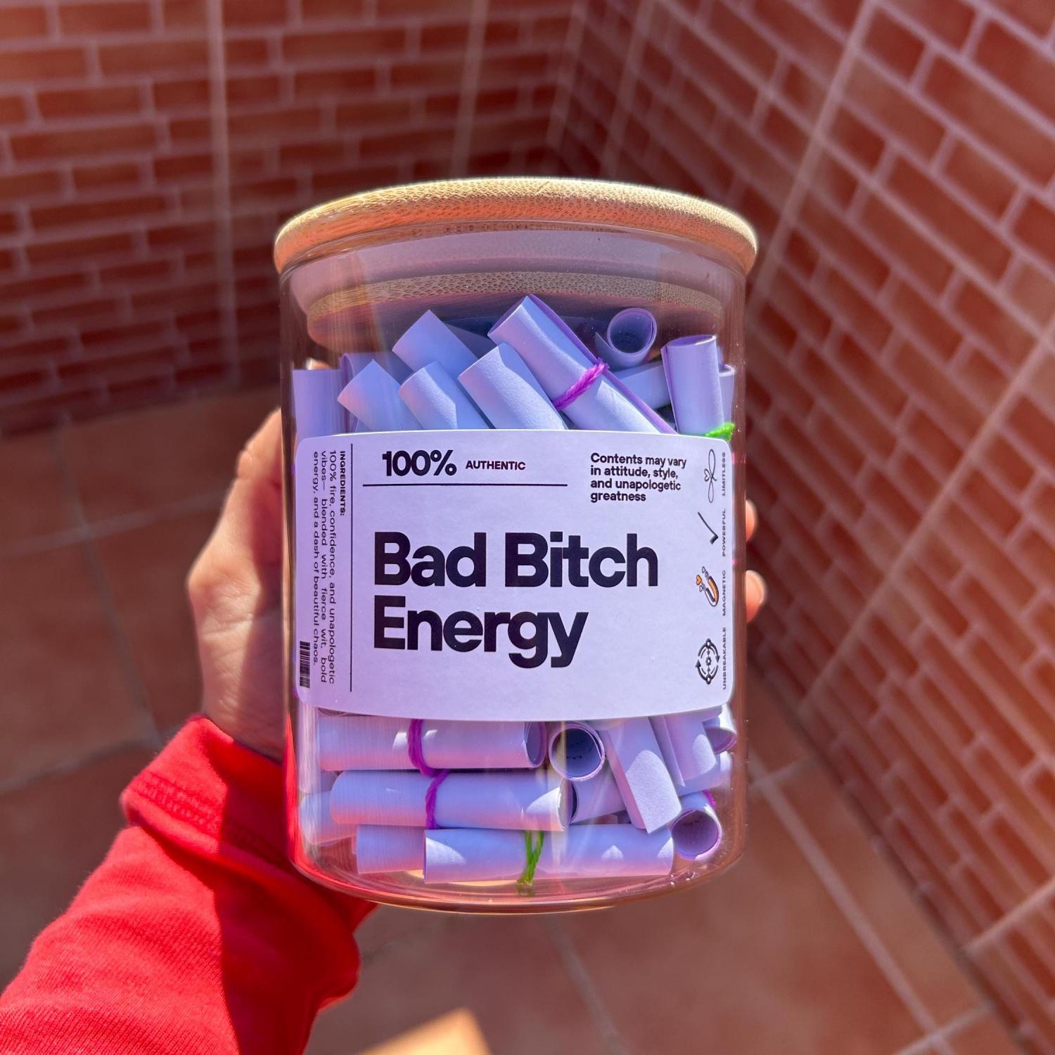 Bad Bitch Energy Jar-110 Positive Affirmations and Quotes to Empower Women, Daily Motivation,Inspire-Self-Care, Mental Health,Anxiety Relief