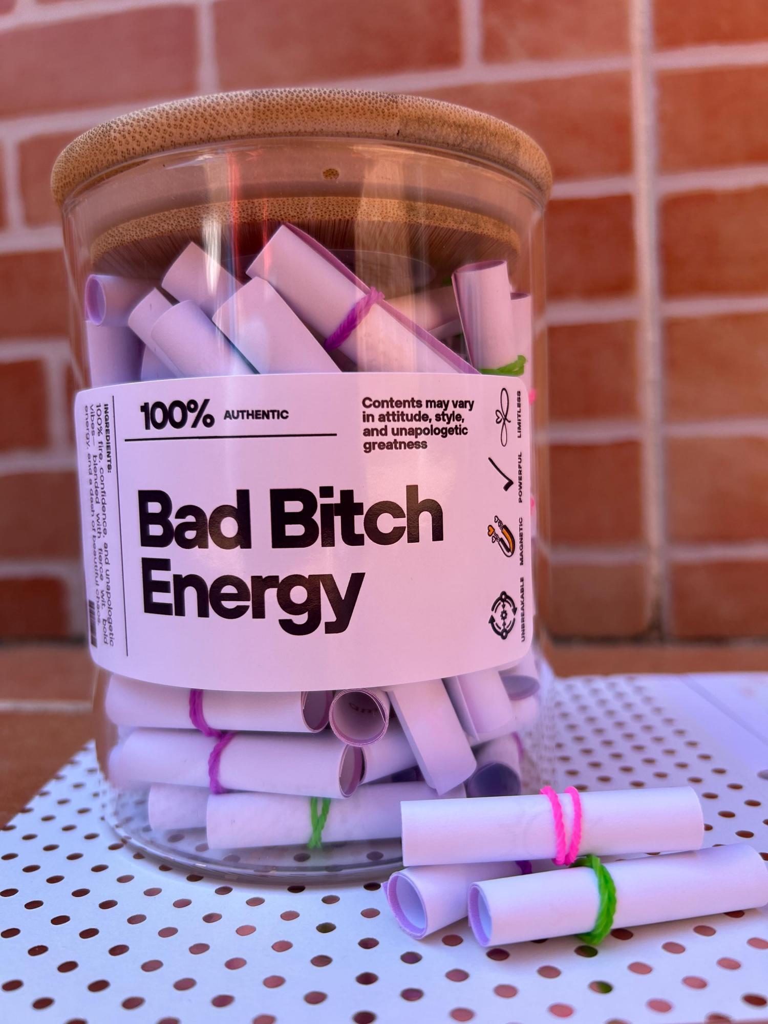 Bad Bitch Energy Jar-110 Positive Affirmations and Quotes to Empower Women, Daily Motivation,Inspire-Self-Care, Mental Health,Anxiety Relief