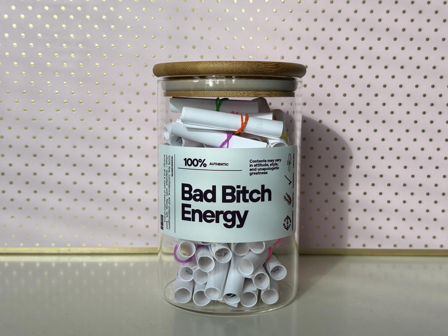 Bad Bitch Energy Jar-110 Positive Affirmations and Quotes to Empower Women, Daily Motivation,Inspire-Self-Care, Mental Health,Anxiety Relief