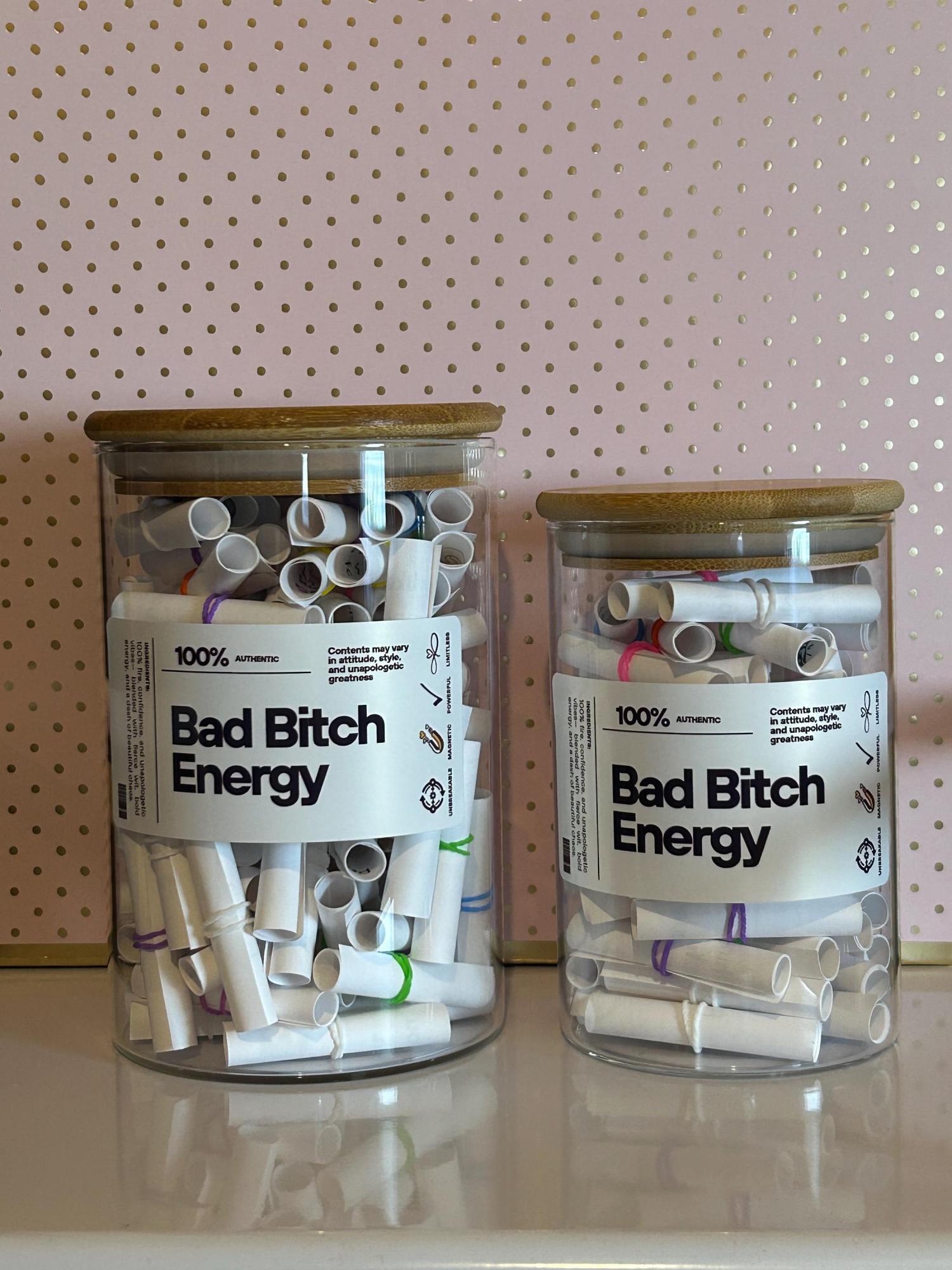 Bad Bitch Energy Jar-110 Positive Affirmations and Quotes to Empower Women, Daily Motivation,Inspire-Self-Care, Mental Health,Anxiety Relief